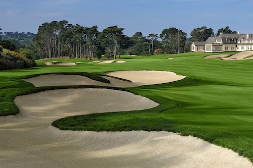 A large fairway bunker set into the driving zone