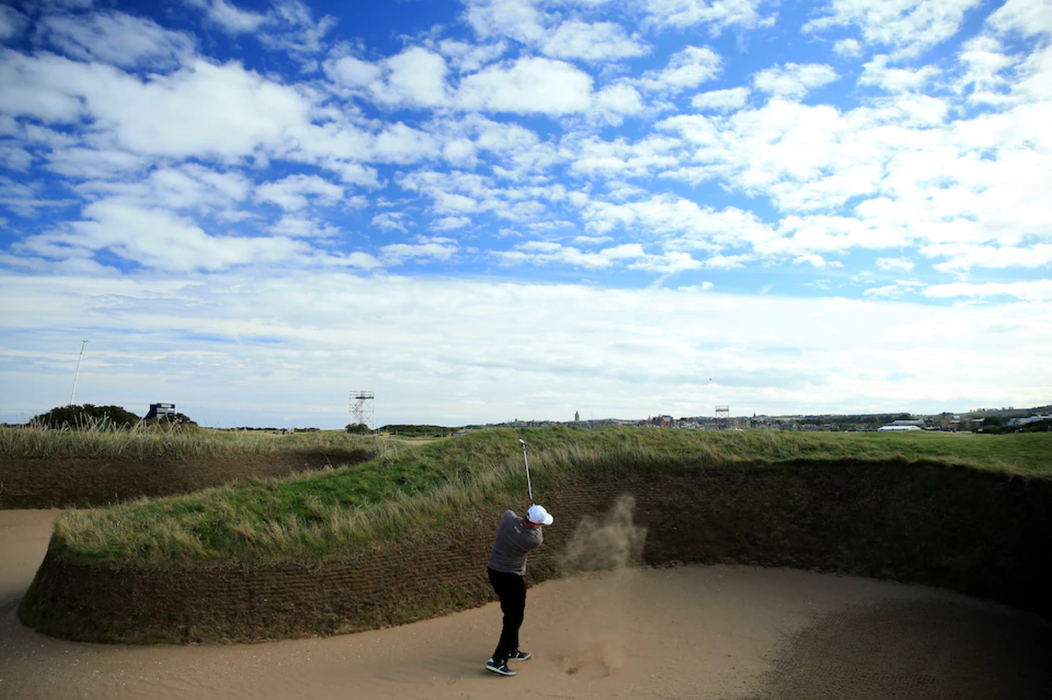 The deep Hell Bunker on the 14th hole of the Old Course at St Andrews