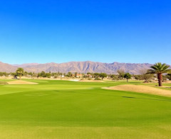 A forced carry over desert from a desert tee box