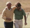 Tom Watson and Jack Nicklaus during the 1977 Open at Turnberry