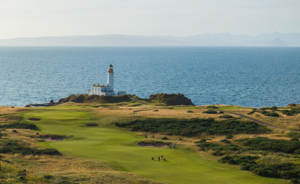 The lighthouse beside the ninth hole on Turnberry's Ailsa course
