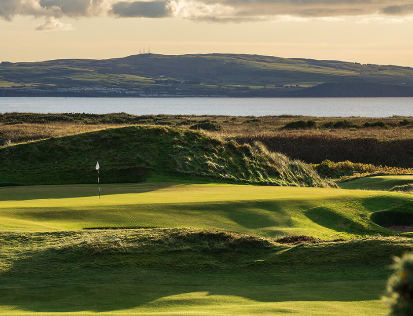 The tiny green of the Postage Stamp, the 8th hole at Royal Troon