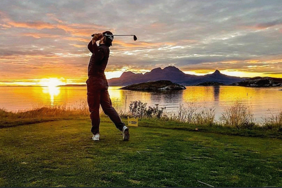 Golf under the midnight sun in Arctic Norway
