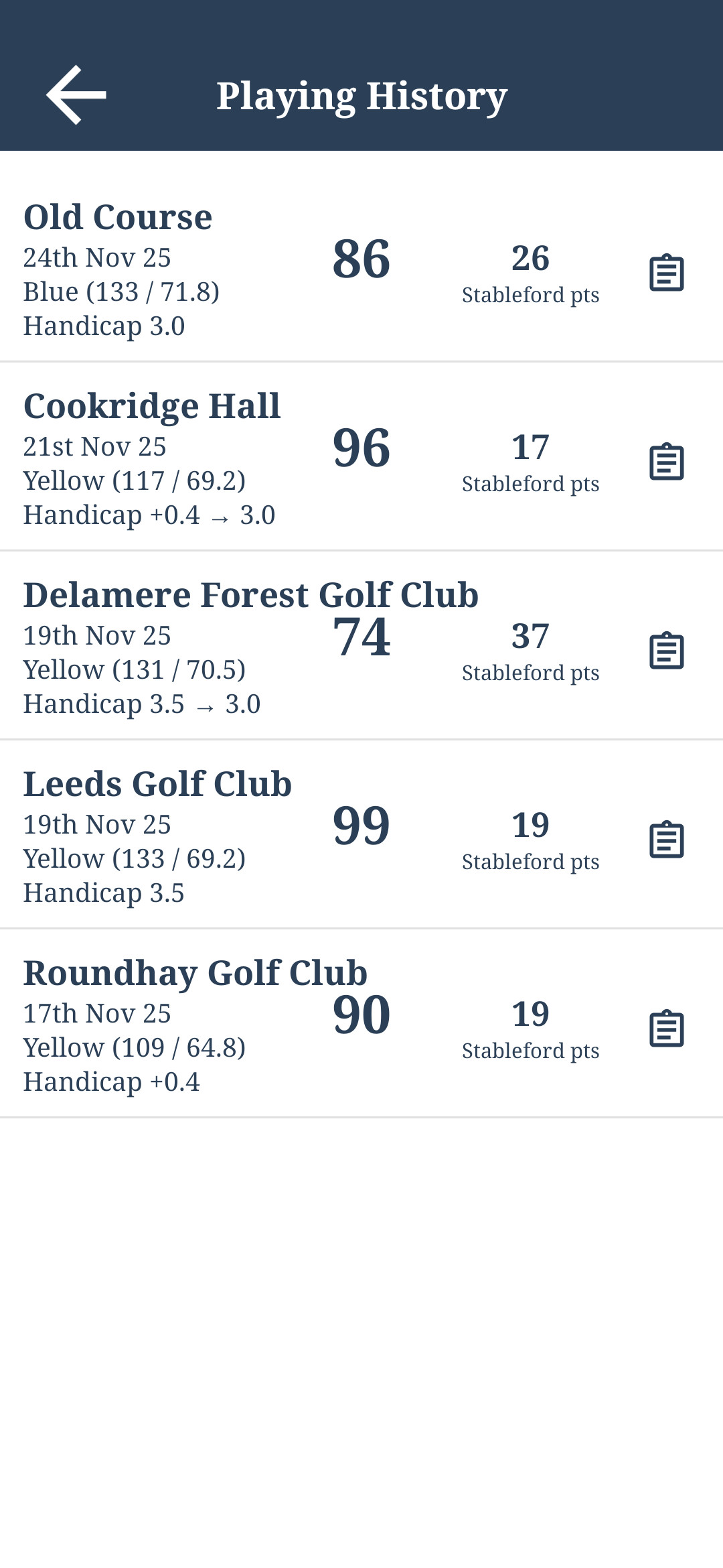 Phone screenshot 6 – Playing History